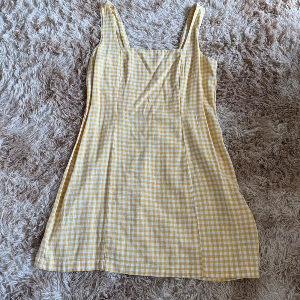 Yellow Gingham Sleeveless Dress